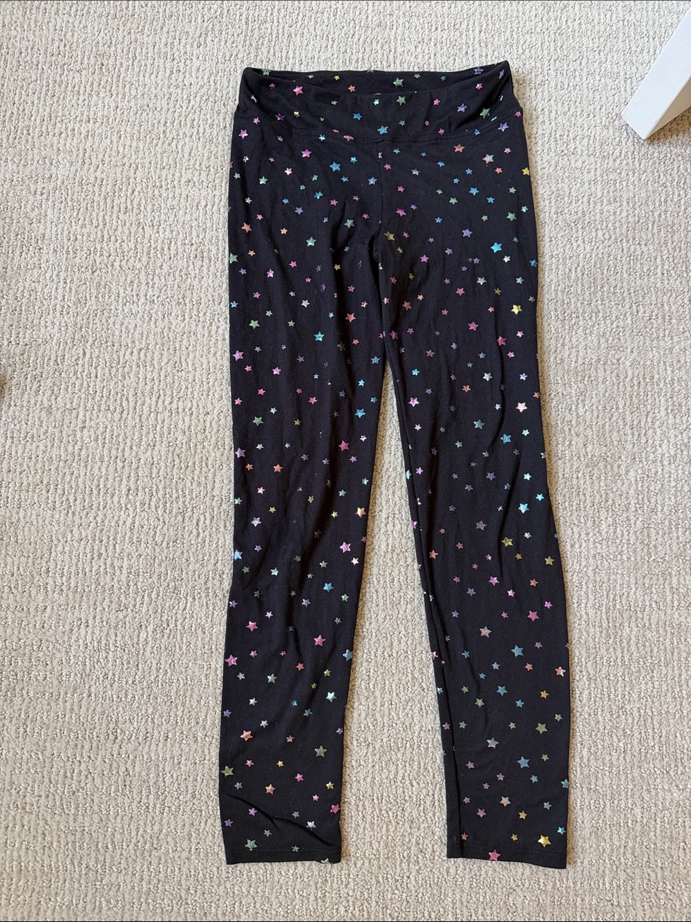 PixieLane Girls' Black Star Print Stretch Leggings